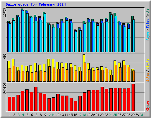 Daily usage for February 2024