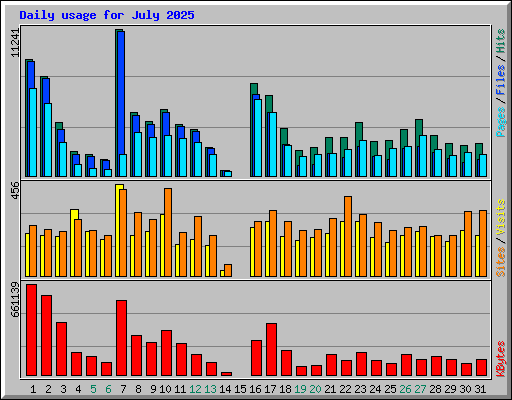 Daily usage for July 2025