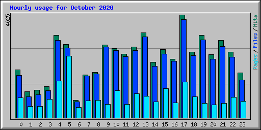 Hourly usage for October 2020